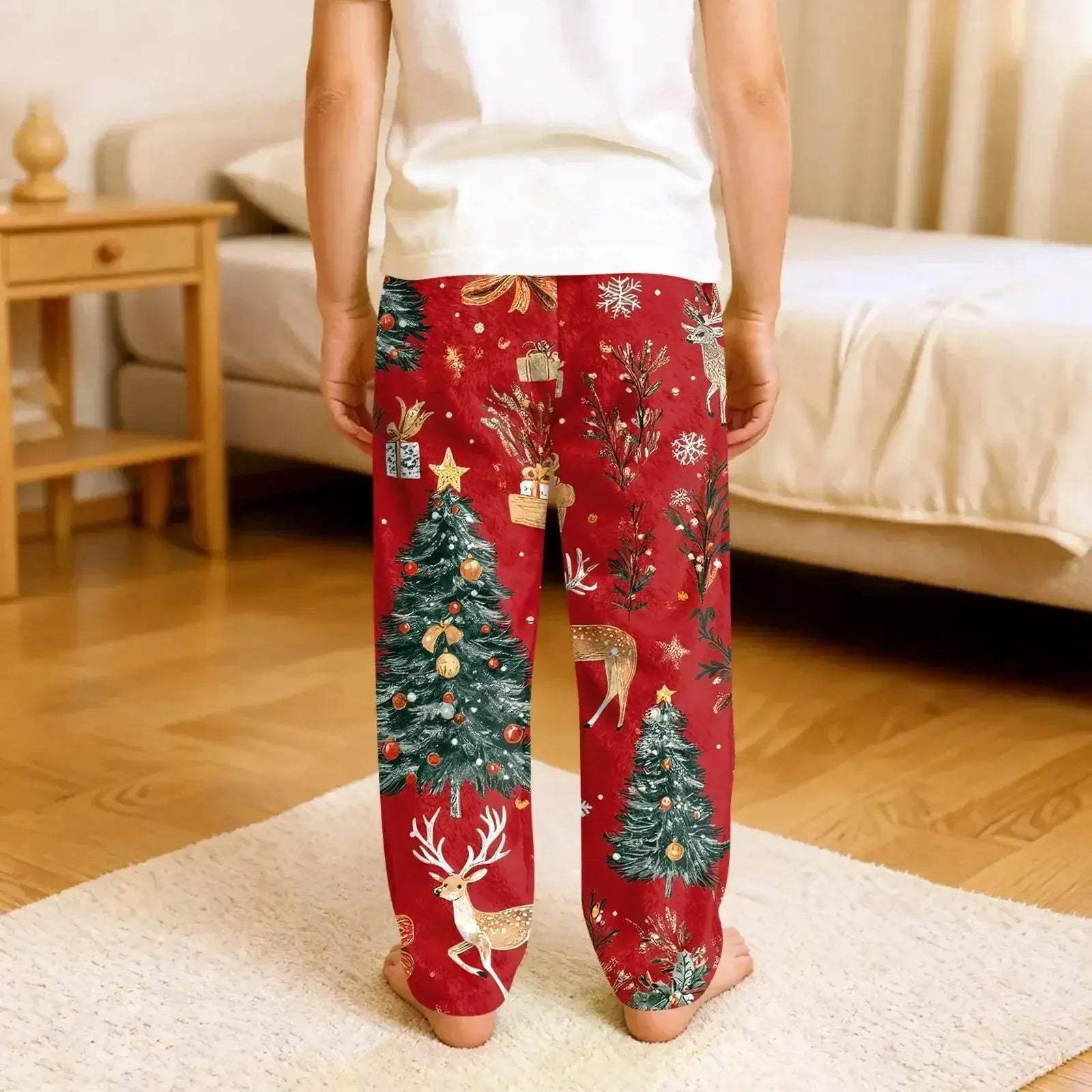Kids Christmas Pajama Pants With Cartoon Print For Cozy Nights - ToylandEU