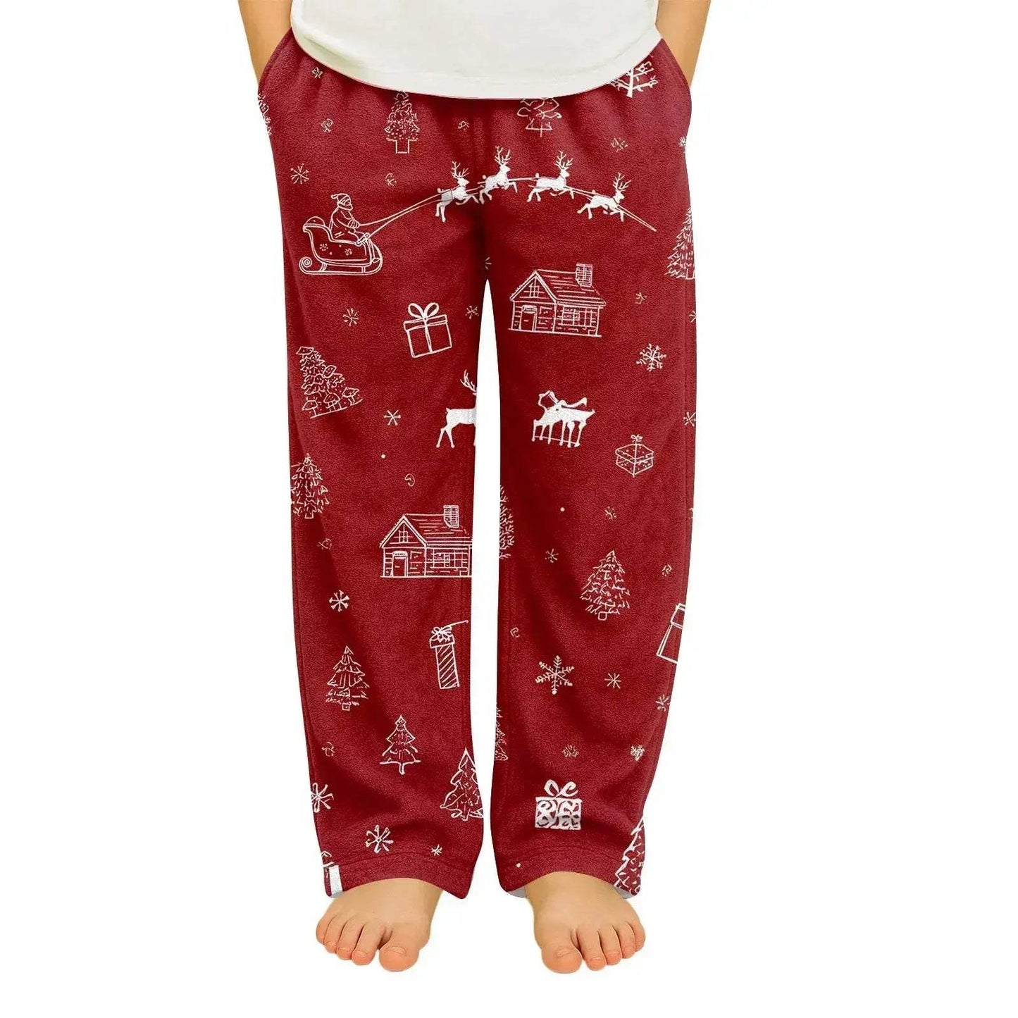 Kids Christmas Pajama Pants With Cartoon Print For Cozy Nights - ToylandEU