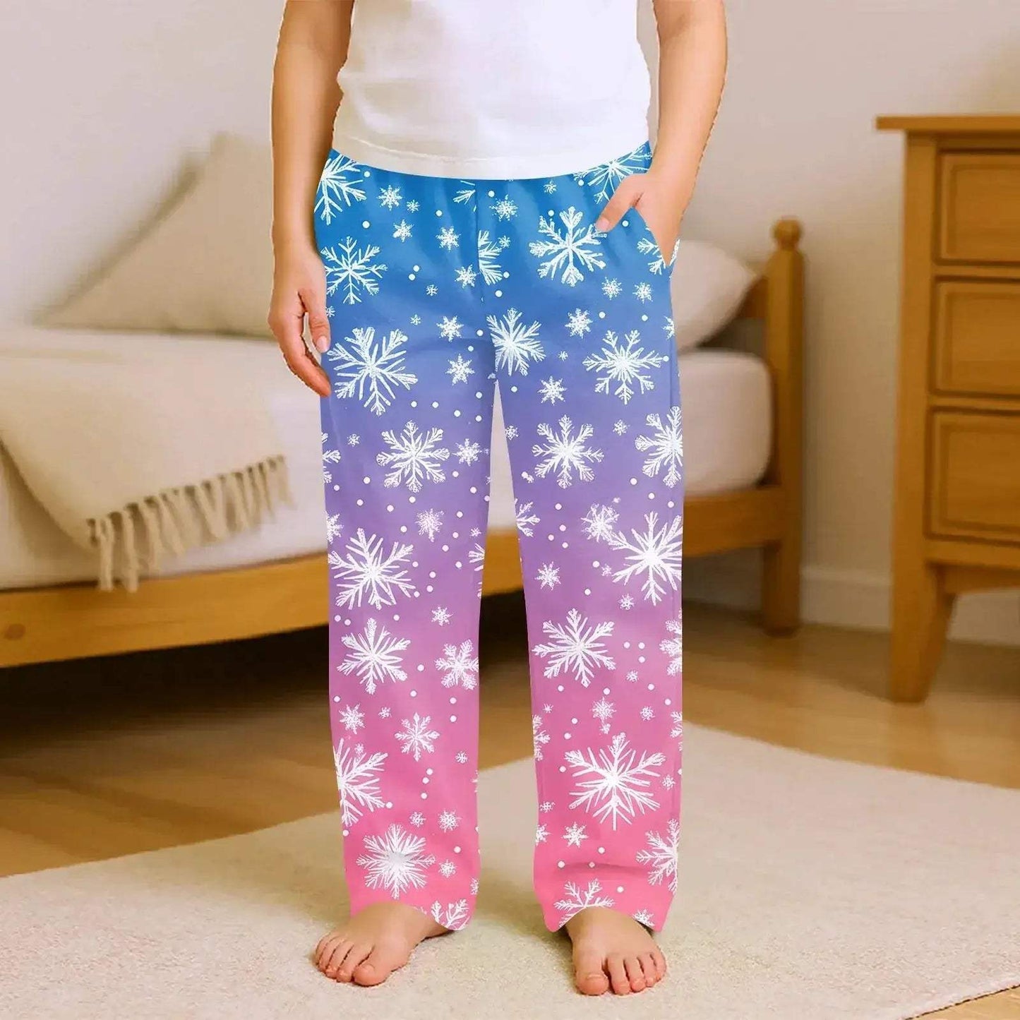 Kids Christmas Pajama Pants With Cartoon Print For Cozy Nights - ToylandEU