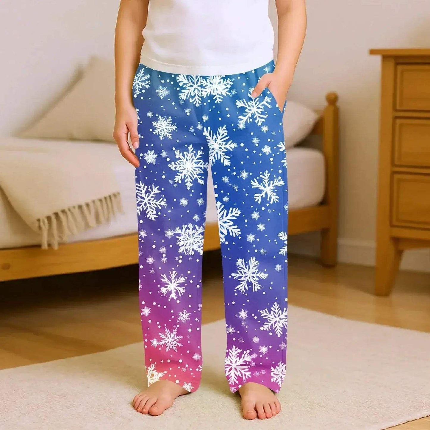 Kids Christmas Pajama Pants With Cartoon Print For Cozy Nights - ToylandEU