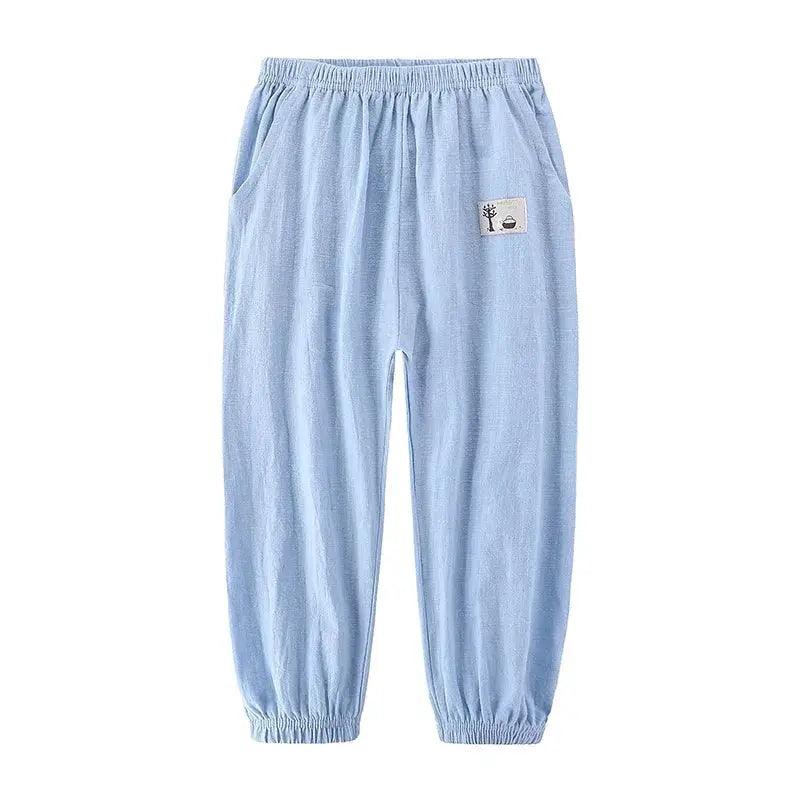  Kids Cotton Linen Mosquito Pants Elastic Waist Durable -  ToylandEU™
