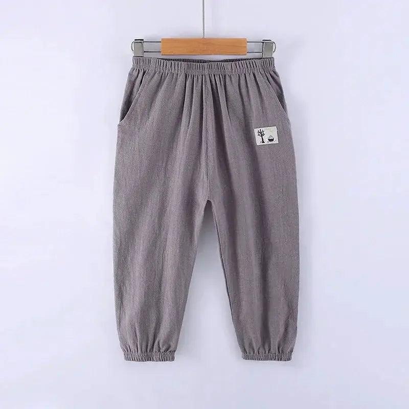  Kids Cotton Linen Mosquito Pants Elastic Waist Durable -  ToylandEU™