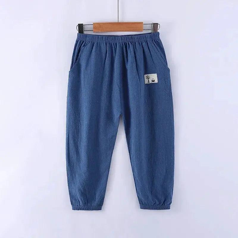  Kids Cotton Linen Mosquito Pants Elastic Waist Durable -  ToylandEU™