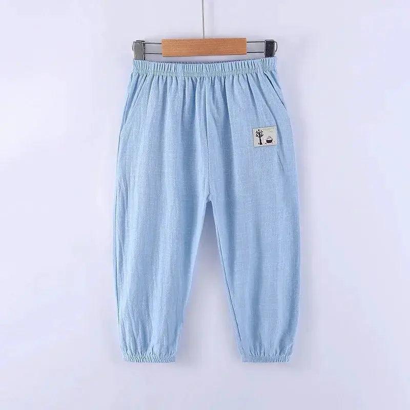  Kids Cotton Linen Mosquito Pants Elastic Waist Durable -  ToylandEU™