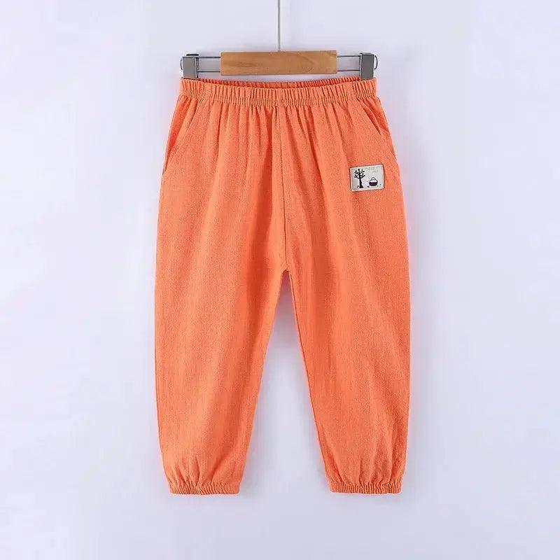  Kids Cotton Linen Mosquito Pants Elastic Waist Durable -  ToylandEU™