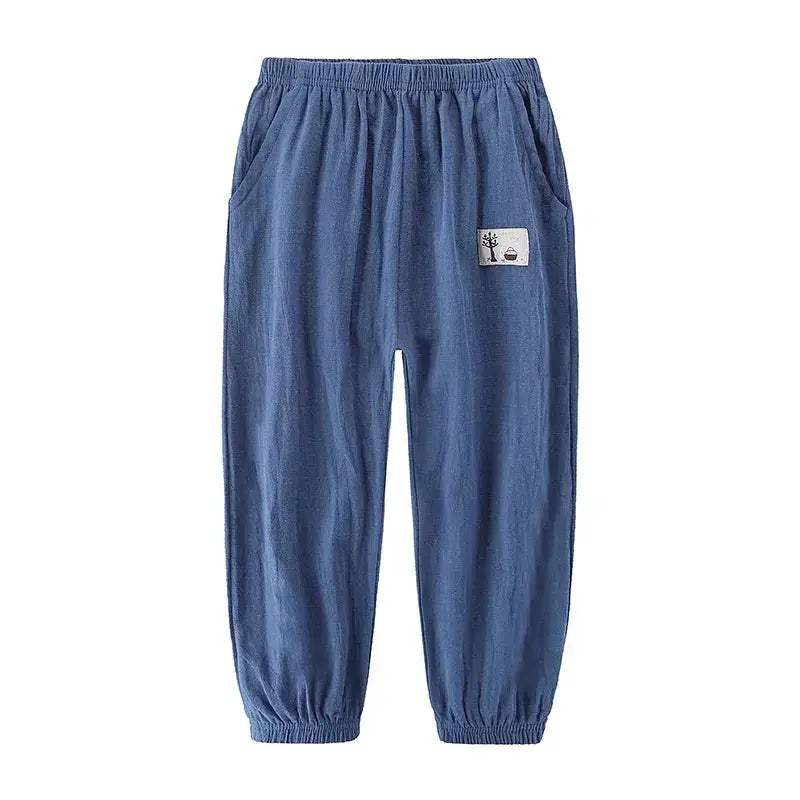  Kids Cotton Linen Mosquito Pants Elastic Waist Durable -  ToylandEU™