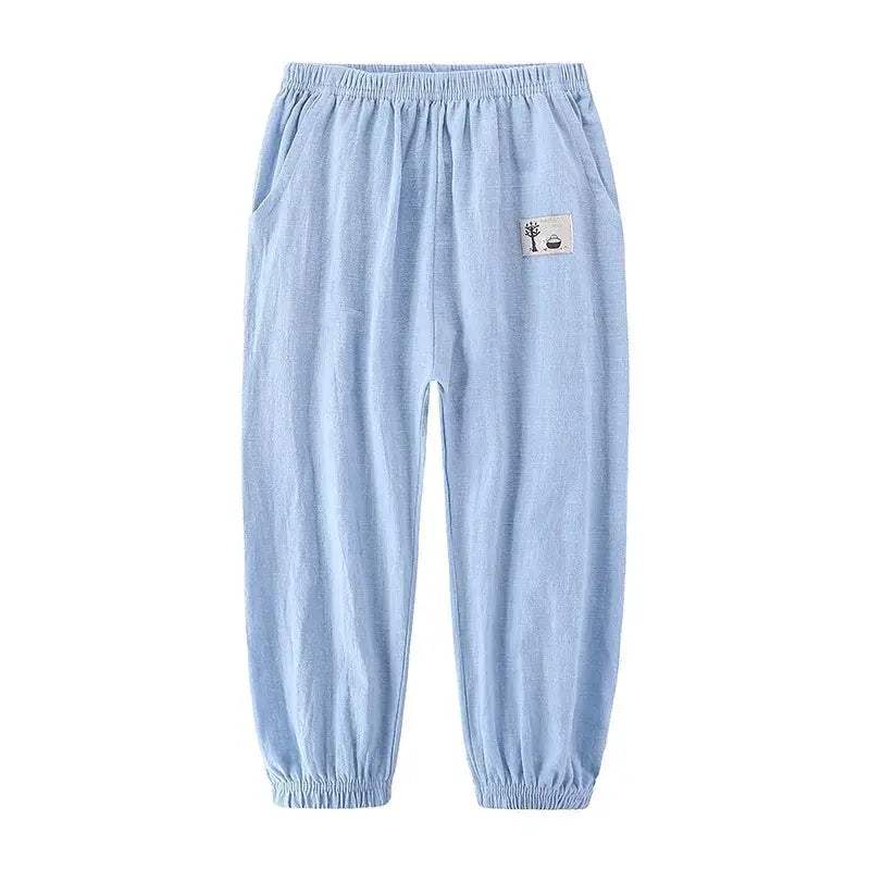 Kids Cotton Linen Mosquito Pants Elastic Waist Durable -  ToylandEU™