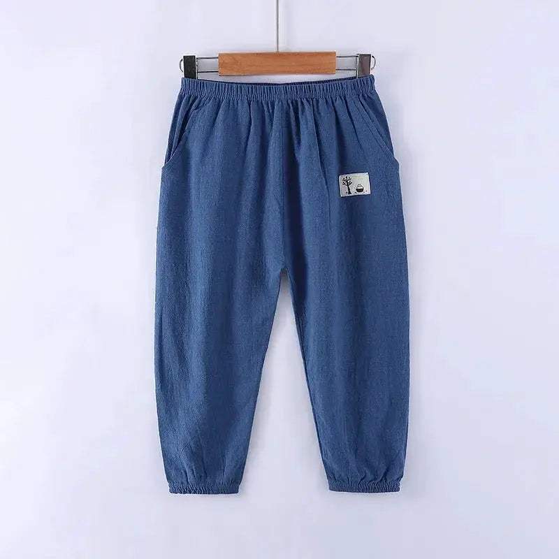 Kids Cotton Linen Mosquito Pants Elastic Waist Durable -  ToylandEU™
