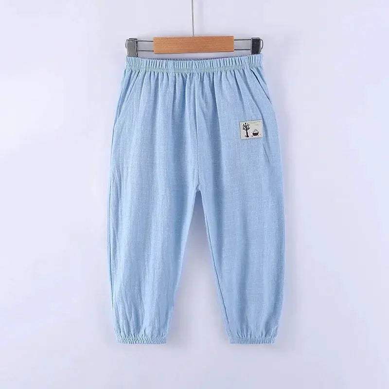  Kids Cotton Linen Mosquito Pants Elastic Waist Durable -  ToylandEU™