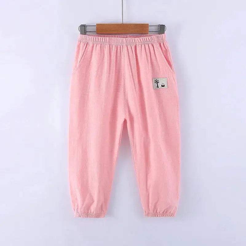  Kids Cotton Linen Mosquito Pants Elastic Waist Durable -  ToylandEU™