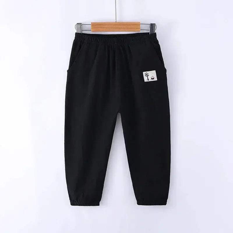 Kids Cotton Linen Mosquito Pants Elastic Waist Durable -  ToylandEU™