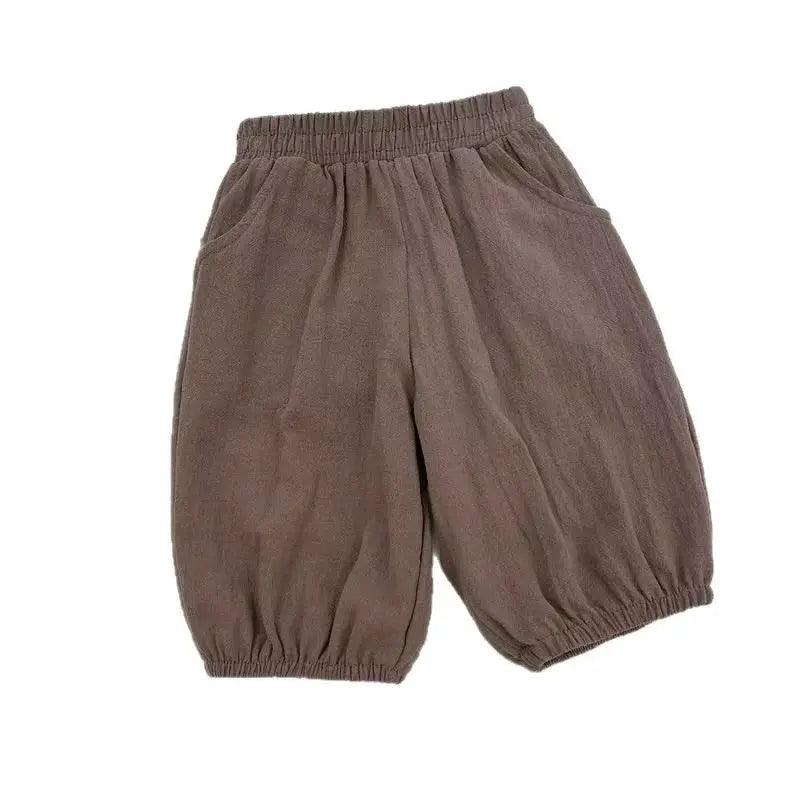  Kids Cotton Linen Pants Elastic Waist Summer Comfort -  ToylandEU™