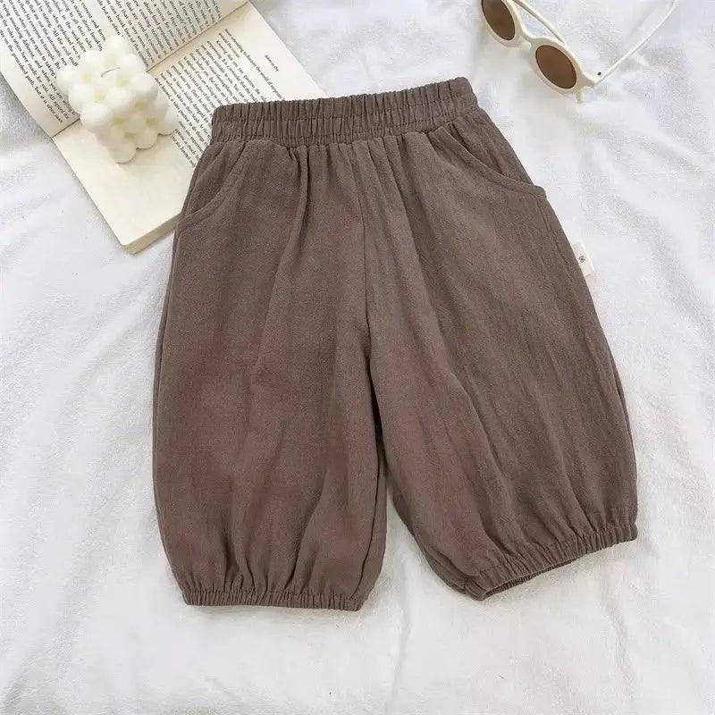  Kids Cotton Linen Pants Elastic Waist Summer Comfort -  ToylandEU™