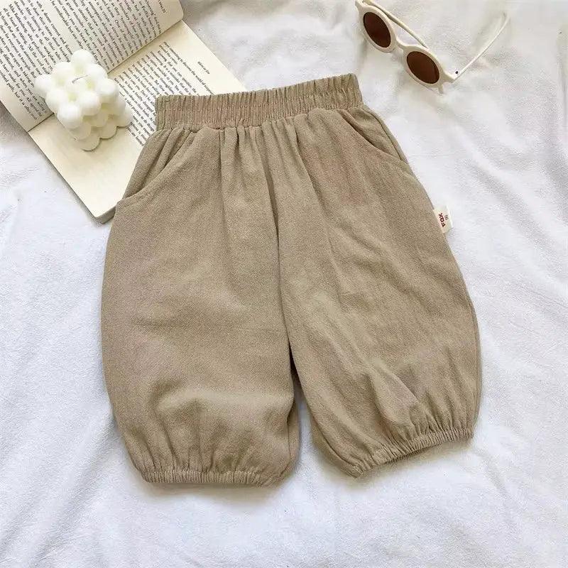 Kids Cotton Linen Pants Elastic Waist Summer Comfort -  ToylandEU™