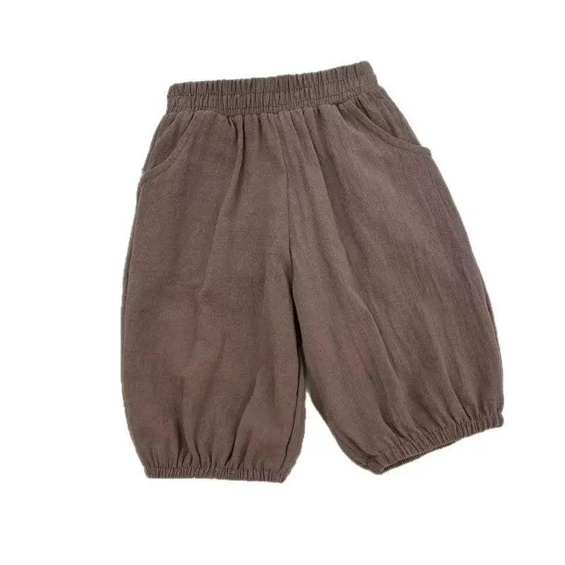  Kids Cotton Linen Pants Elastic Waist Summer Comfort -  ToylandEU™