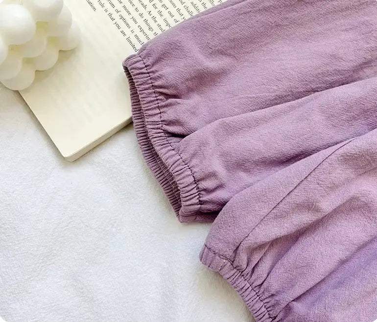  Kids Cotton Linen Pants Elastic Waist Summer Comfort -  ToylandEU™