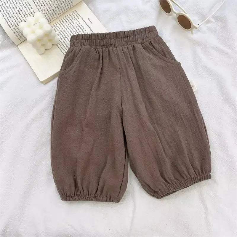  Kids Cotton Linen Pants Elastic Waist Summer Comfort -  ToylandEU™