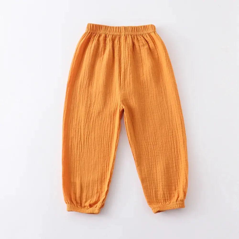  Kids Cotton Linen Pleated Harem Pants Elastic Waist -  ToylandEU™