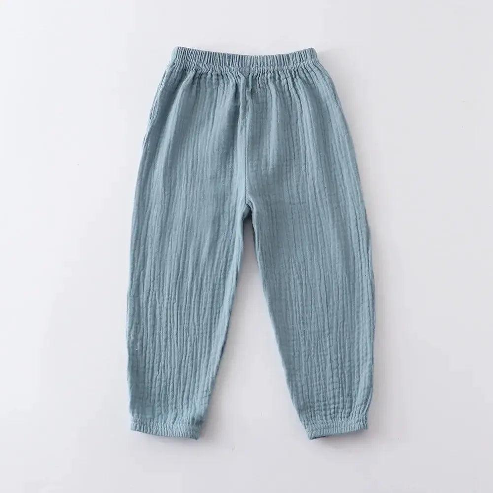  Kids Cotton Linen Pleated Harem Pants Elastic Waist -  ToylandEU™
