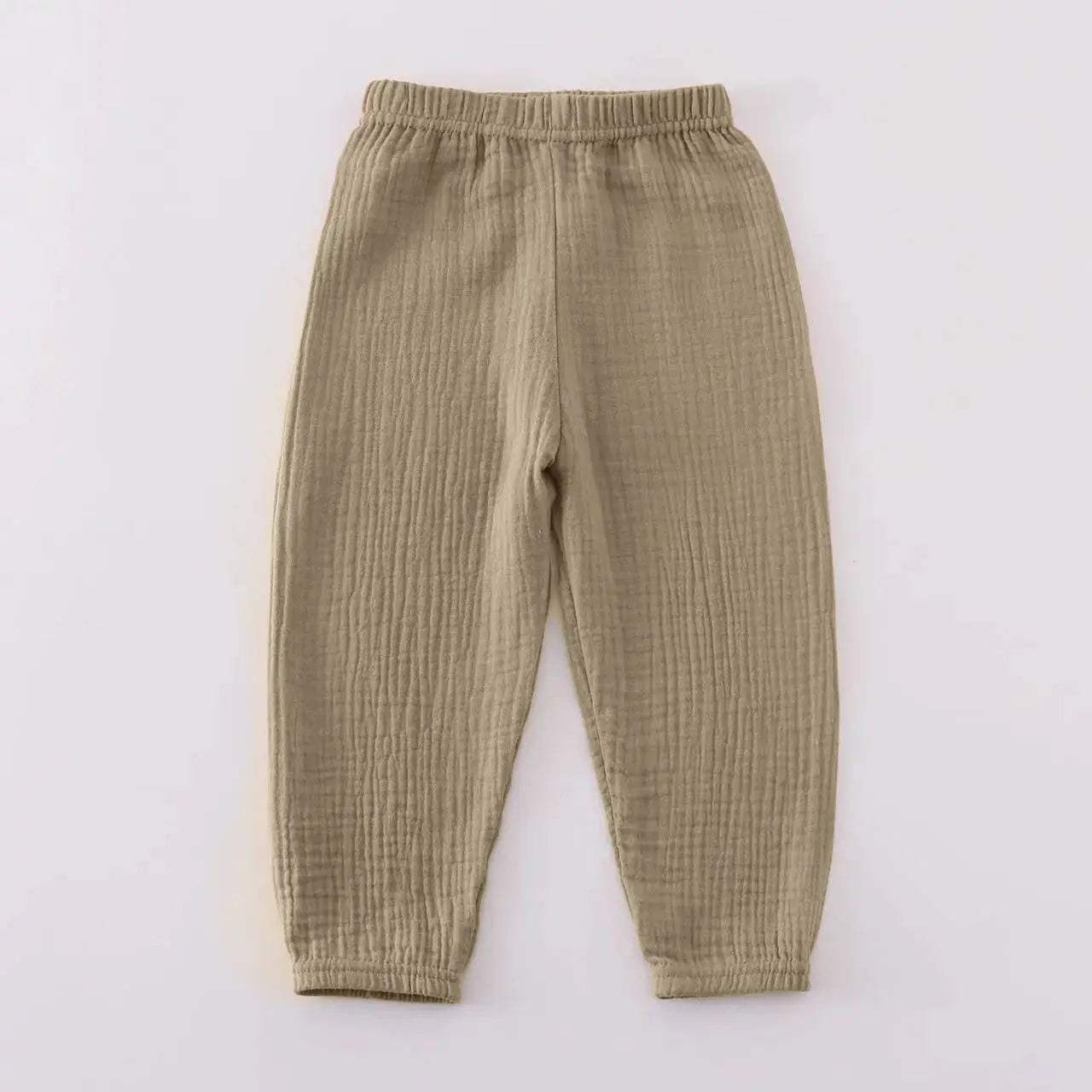  Kids Cotton Linen Pleated Harem Pants Elastic Waist -  ToylandEU™