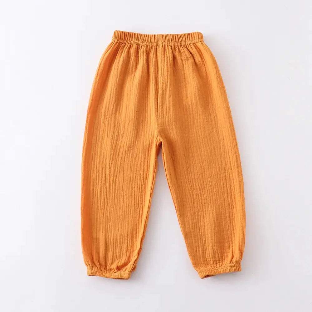  Kids Cotton Linen Pleated Harem Pants Elastic Waist -  ToylandEU™