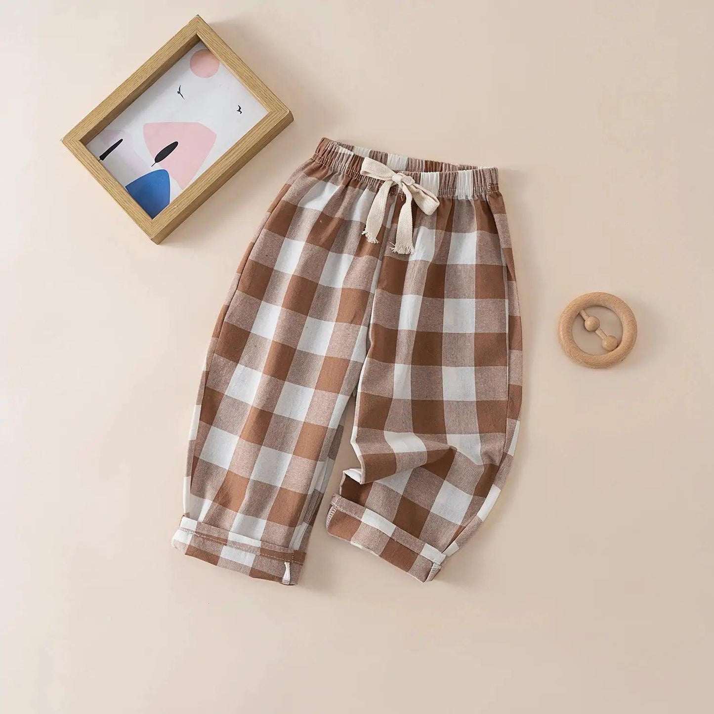  Kids Cotton Pants Elastic Waist Colorful Stripes Soft -  ToylandEU™