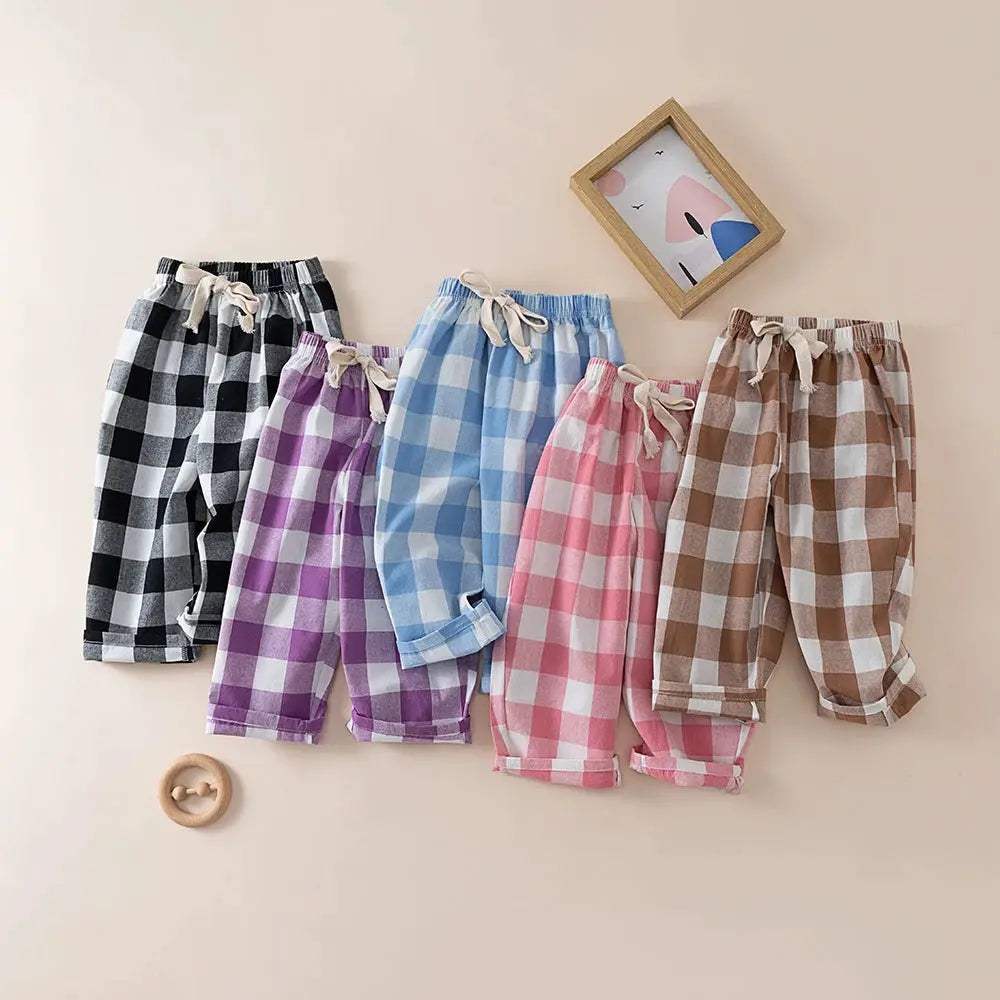  Kids Cotton Pants Elastic Waist Colorful Stripes Soft -  ToylandEU™