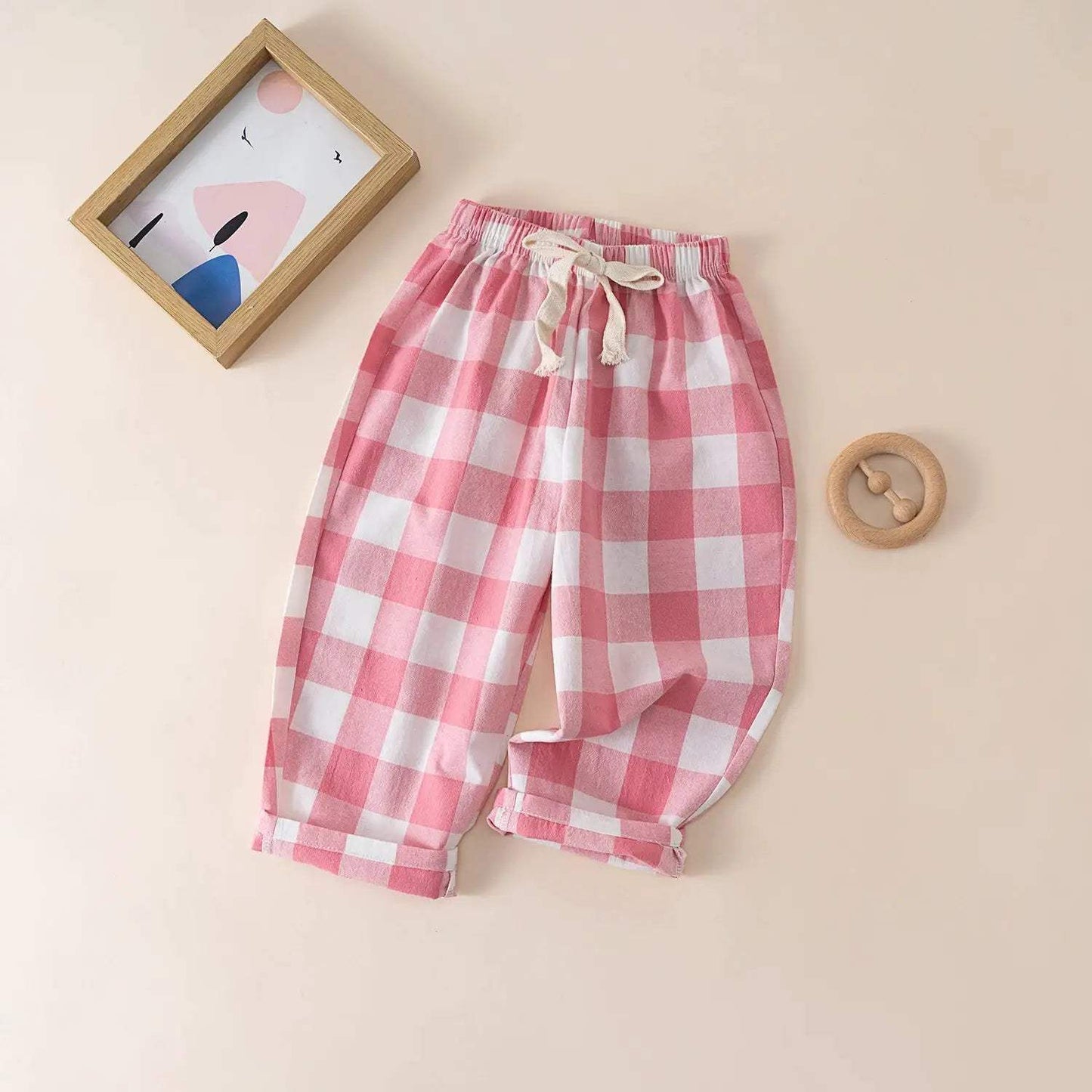  Kids Cotton Pants Elastic Waist Colorful Stripes Soft -  ToylandEU™