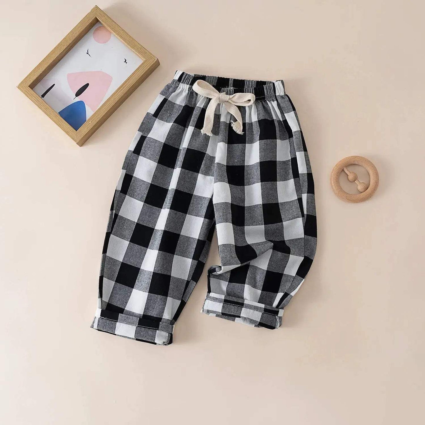  Kids Cotton Pants Elastic Waist Colorful Stripes Soft -  ToylandEU™