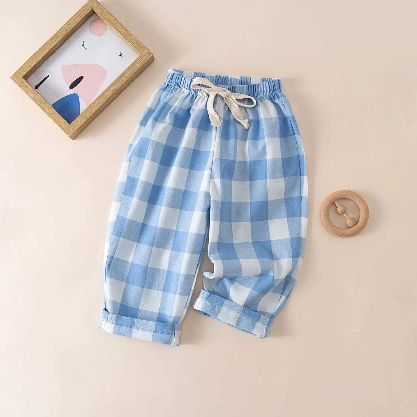  Kids Cotton Pants Elastic Waist Colorful Stripes Soft -  ToylandEU™