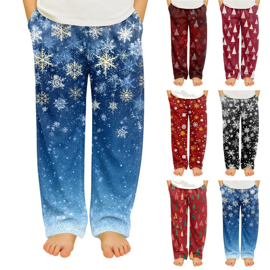 Kids Cozy Christmas Pajama Pants Cartoon Sleepwear - ToylandEU