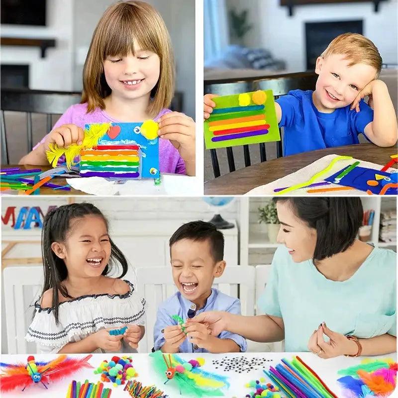  Kids Craft Kit Pompoms Premium Creative DIY Fun -  ToylandEU™