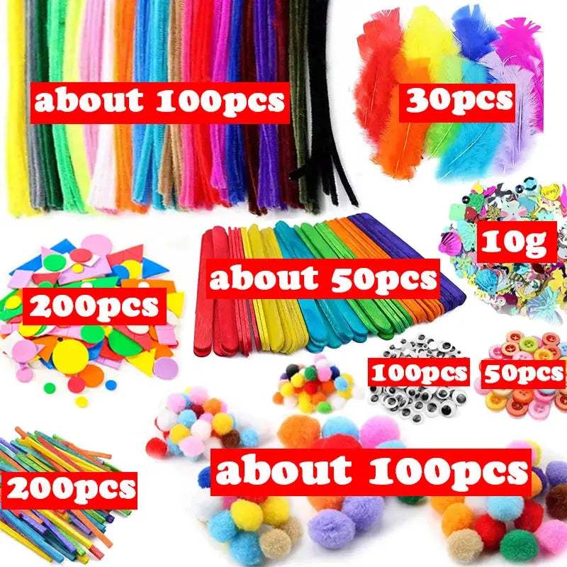  Kids Craft Kit Pompoms Premium Creative DIY Fun -  ToylandEU™