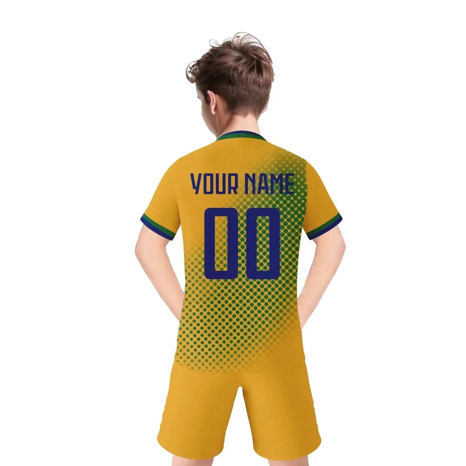  Kids Custom Australia Soccer Jersey Kit Short Sleeve And Shorts With Name And Number Breathable Knit Uniform -  ToylandEU™
