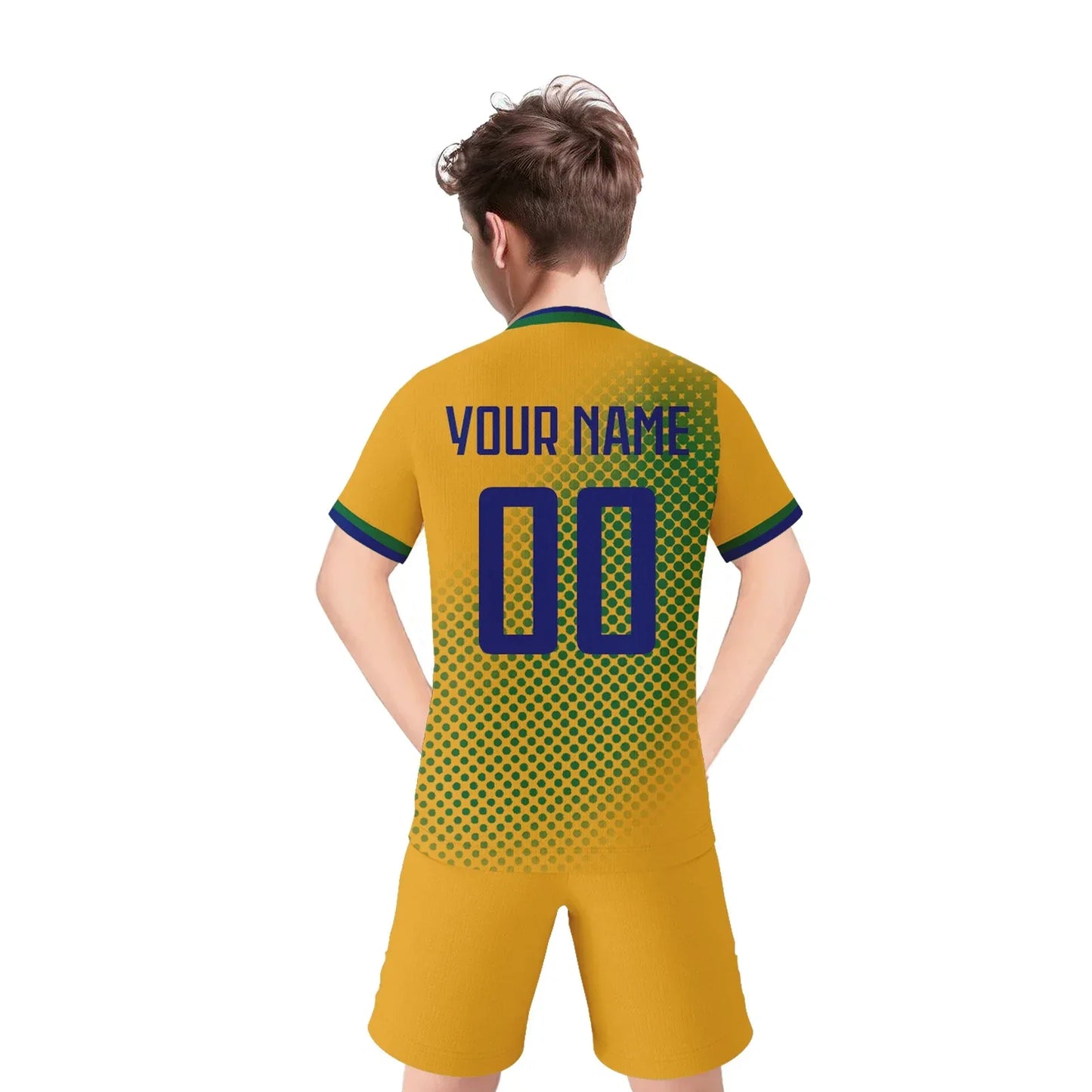 Kids Custom Australia Soccer Jersey Kit Short Sleeve And Shorts With Name And Number Breathable Knit Uniform - ToylandEU