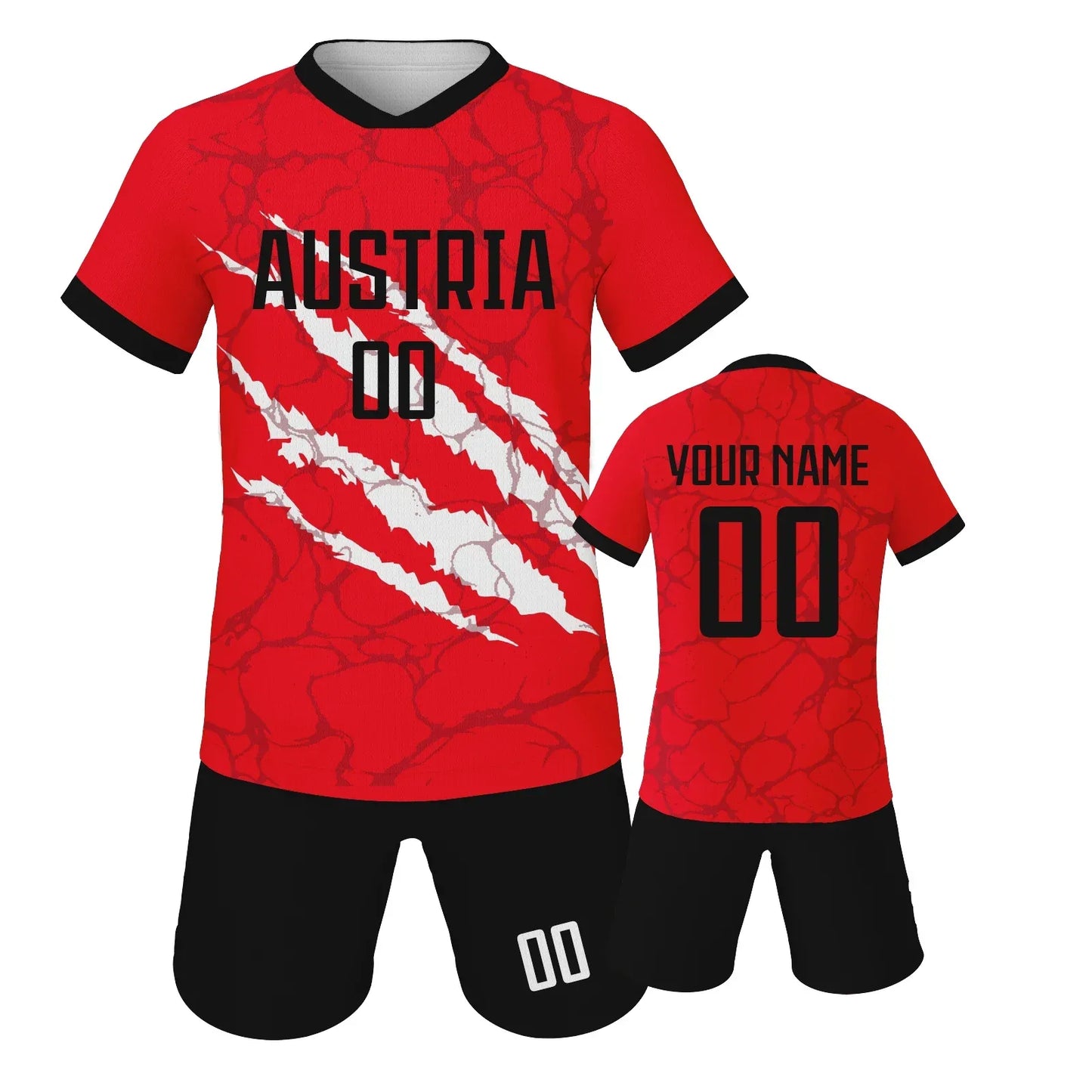 Kids Custom Portugal Netherlands Soccer Jersey Short Set Green Personalize With Name And Number - ToylandEU