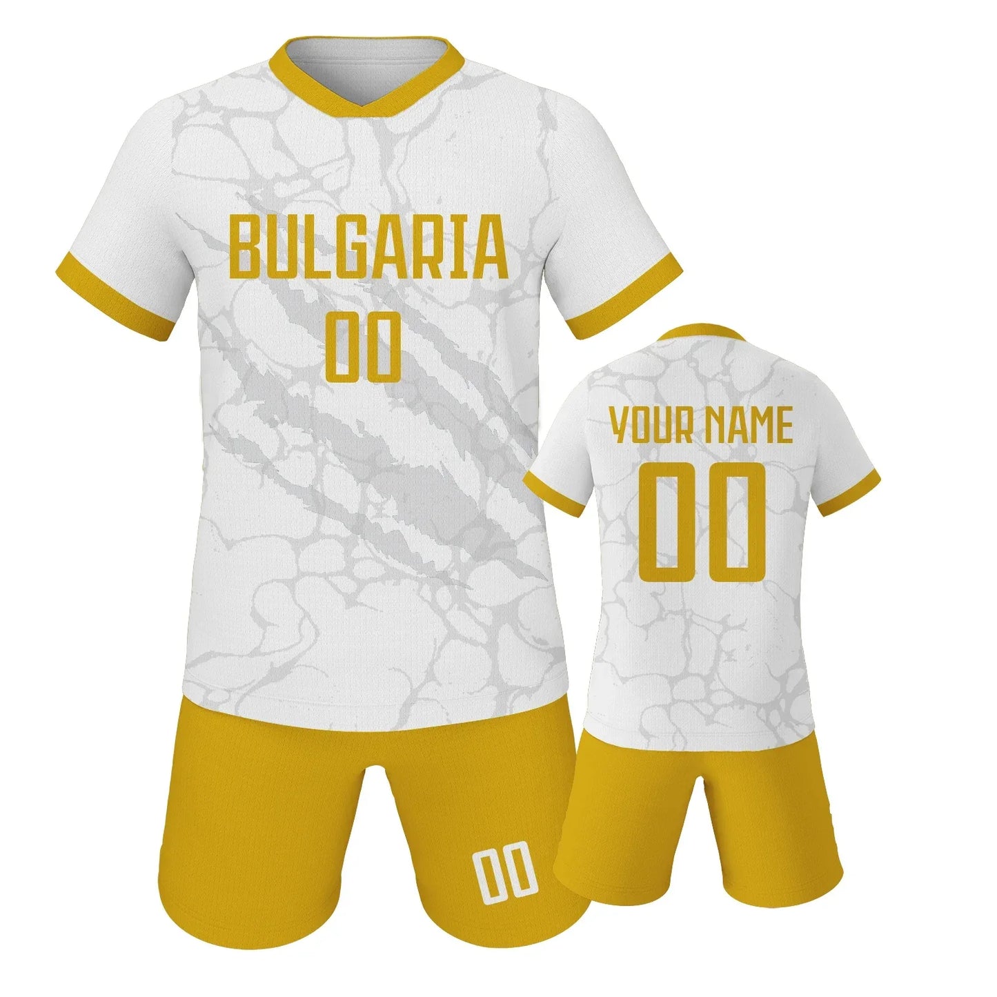 Kids Custom Portugal Netherlands Soccer Jersey Short Set Green Personalize With Name And Number - ToylandEU