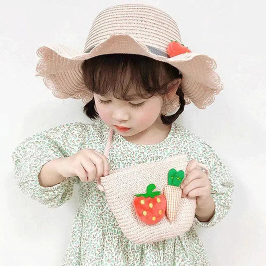  Kids Cute Hand Bag Children's Weave Shoulder Bags Fashion Straw Cross Bag For Girls Made From Natural -  ToylandEU™