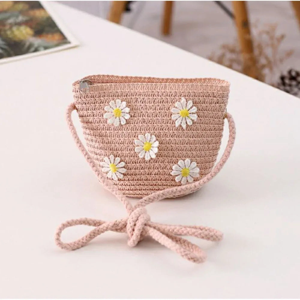 Kids Cute Hand Bag Children's Weave Shoulder Bags Fashion Straw Cross Bag For Girls Made From Natural - ToylandEU