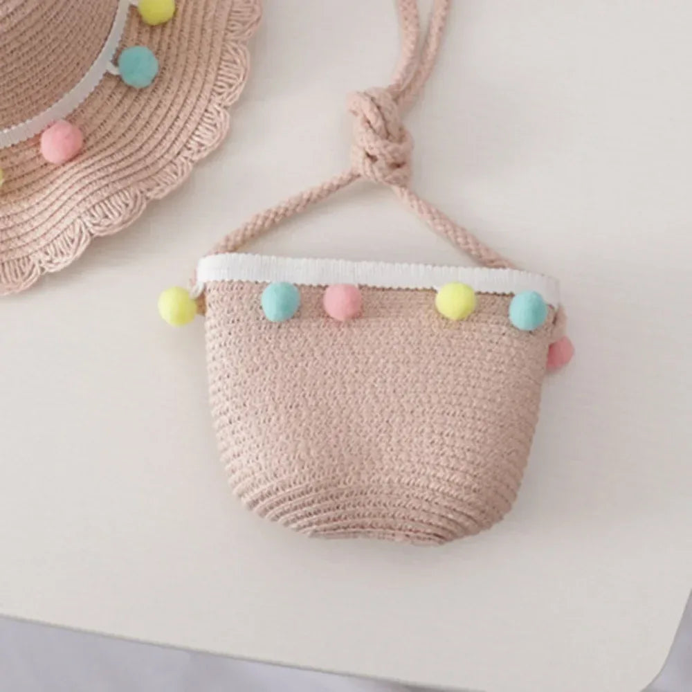 Kids Cute Hand Bag Children's Weave Shoulder Bags Fashion Straw Cross Bag For Girls Made From Natural - ToylandEU