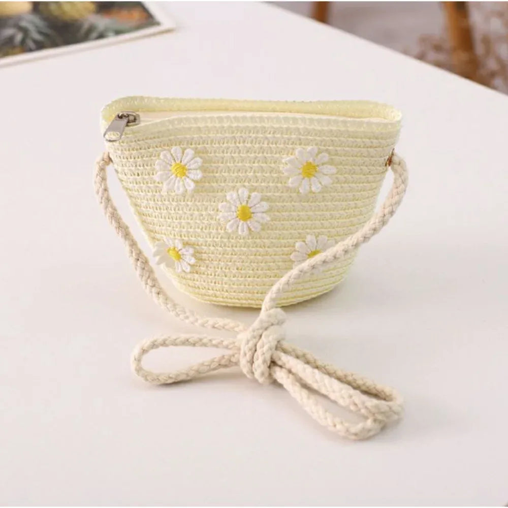 Kids Cute Hand Bag Children's Weave Shoulder Bags Fashion Straw Cross Bag For Girls Made From Natural - ToylandEU