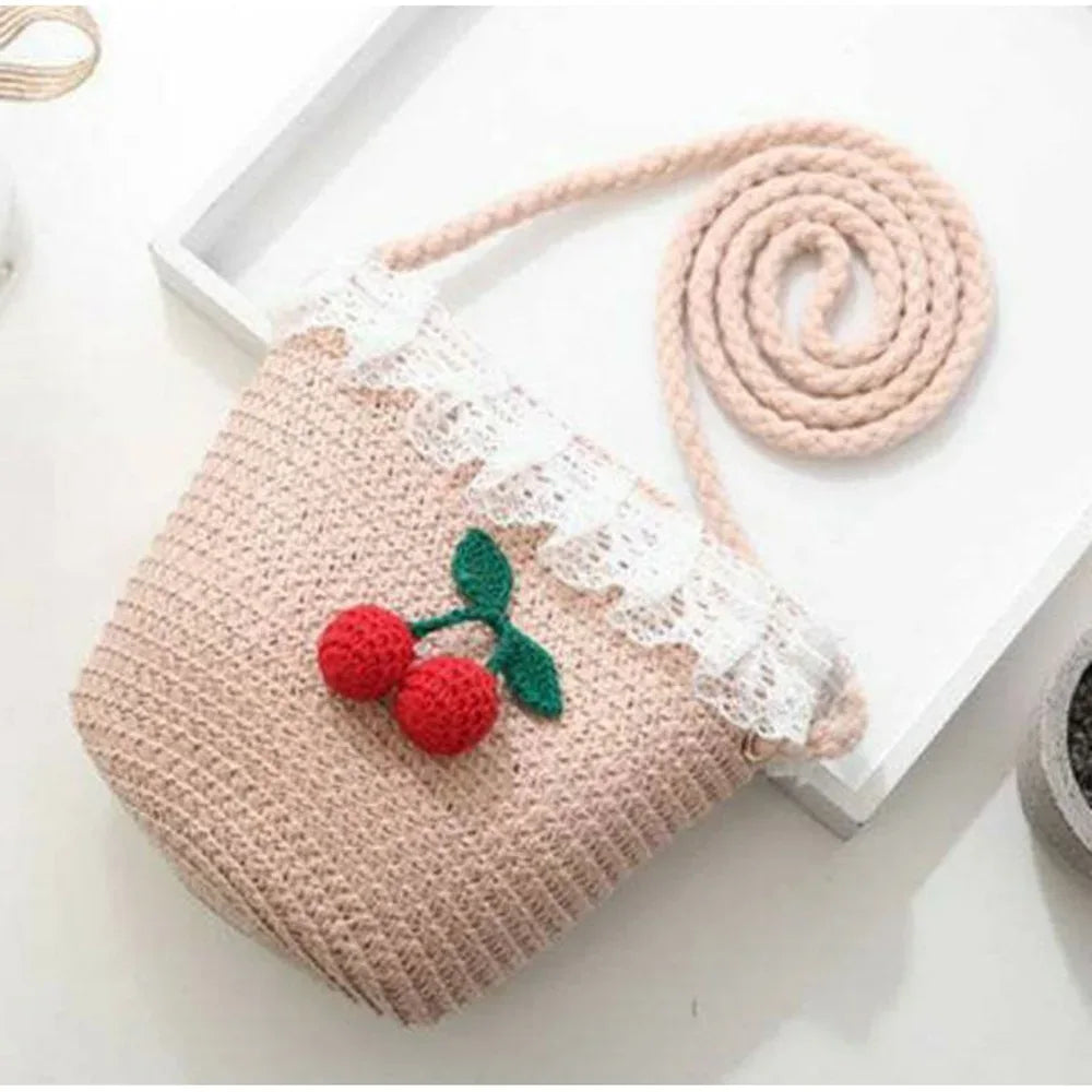 Kids Cute Hand Bag Children's Weave Shoulder Bags Fashion Straw Cross Bag For Girls Made From Natural - ToylandEU