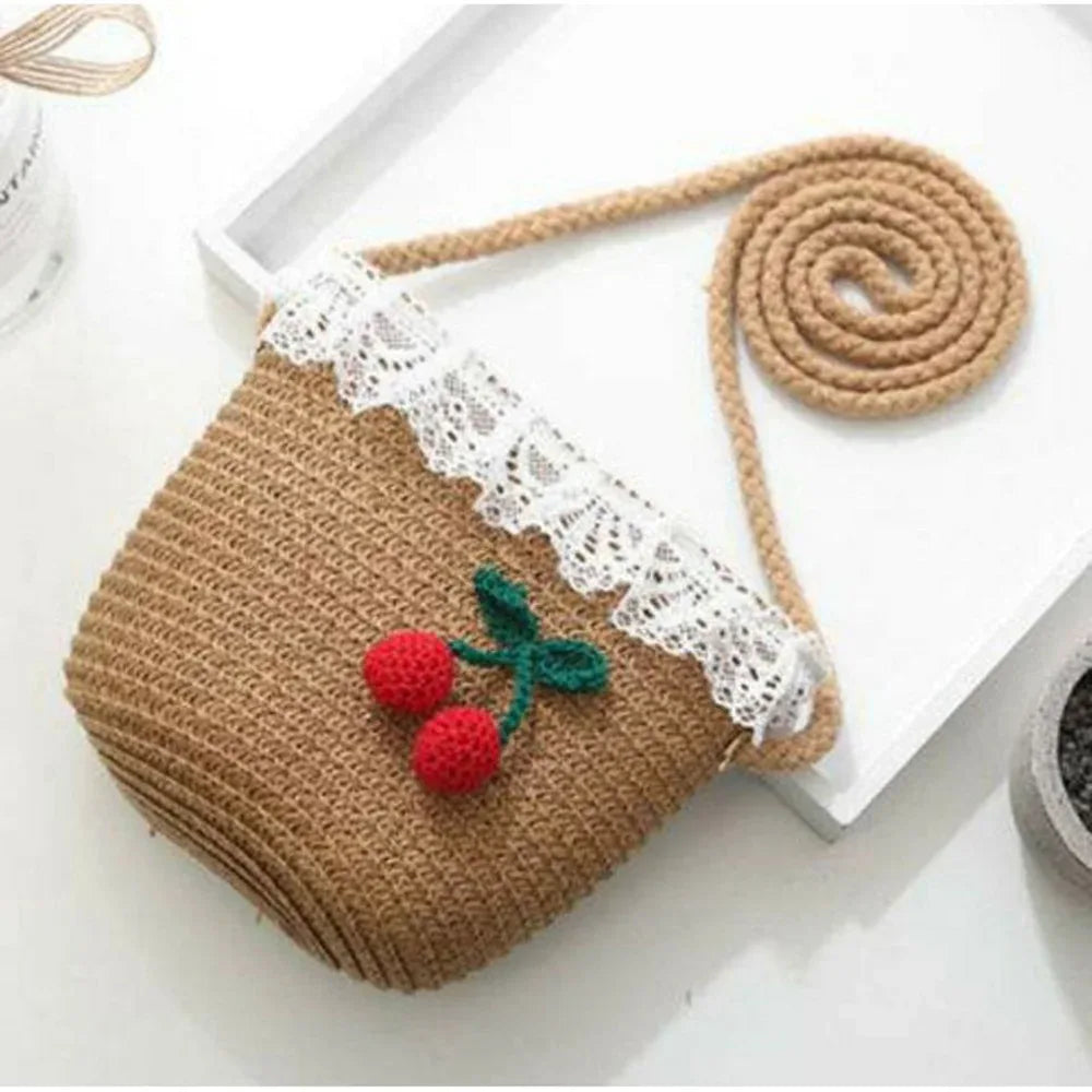 Kids Cute Hand Bag Children's Weave Shoulder Bags Fashion Straw Cross Bag For Girls Made From Natural - ToylandEU