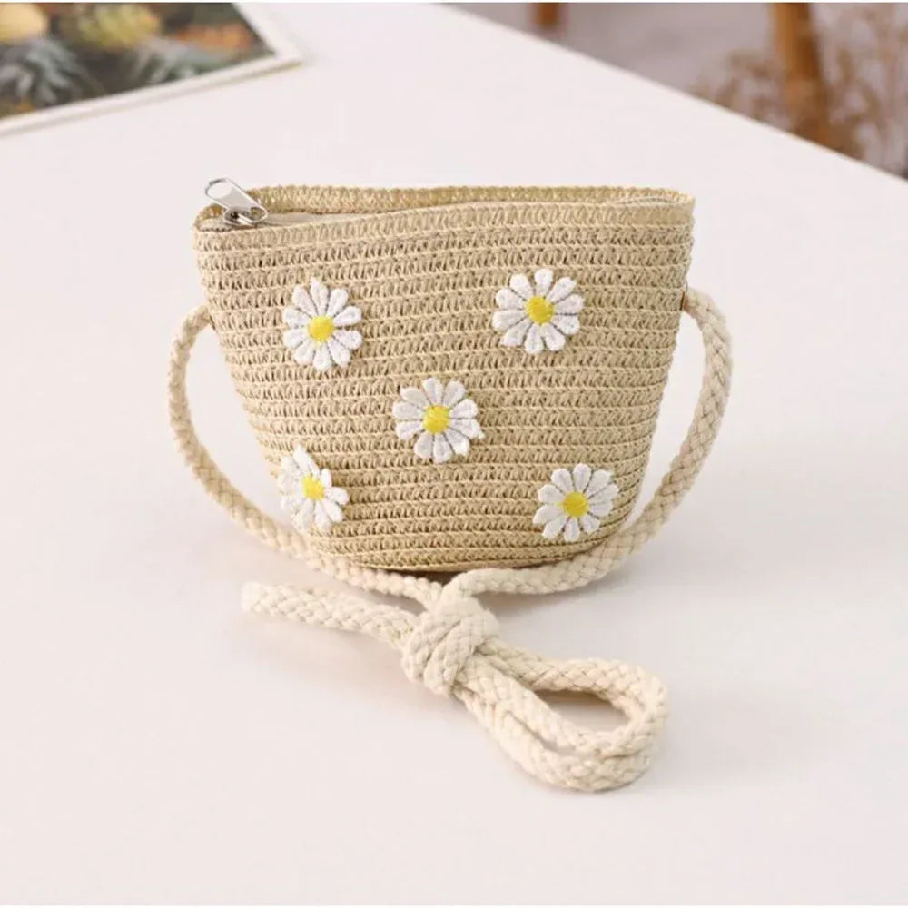 Kids Cute Hand Bag Children's Weave Shoulder Bags Fashion Straw Cross Bag For Girls Made From Natural - ToylandEU