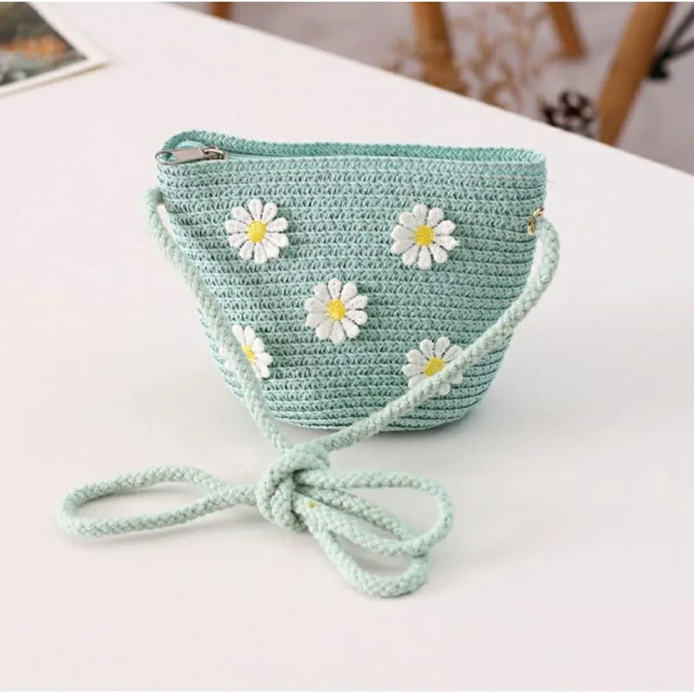 Kids Cute Hand Bag Children's Weave Shoulder Bags Fashion Straw Cross Bag For Girls Made From Natural - ToylandEU
