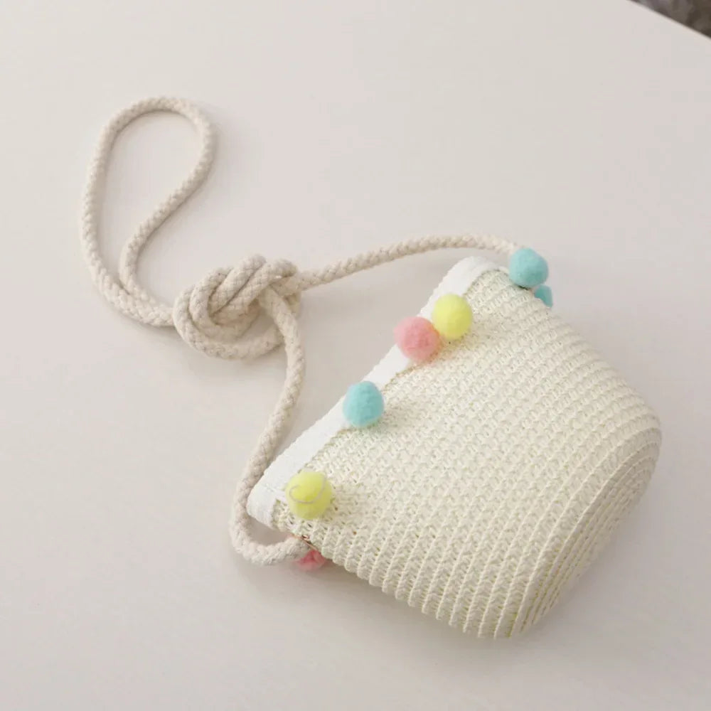 Kids Cute Hand Bag Children's Weave Shoulder Bags Fashion Straw Cross Bag For Girls Made From Natural - ToylandEU