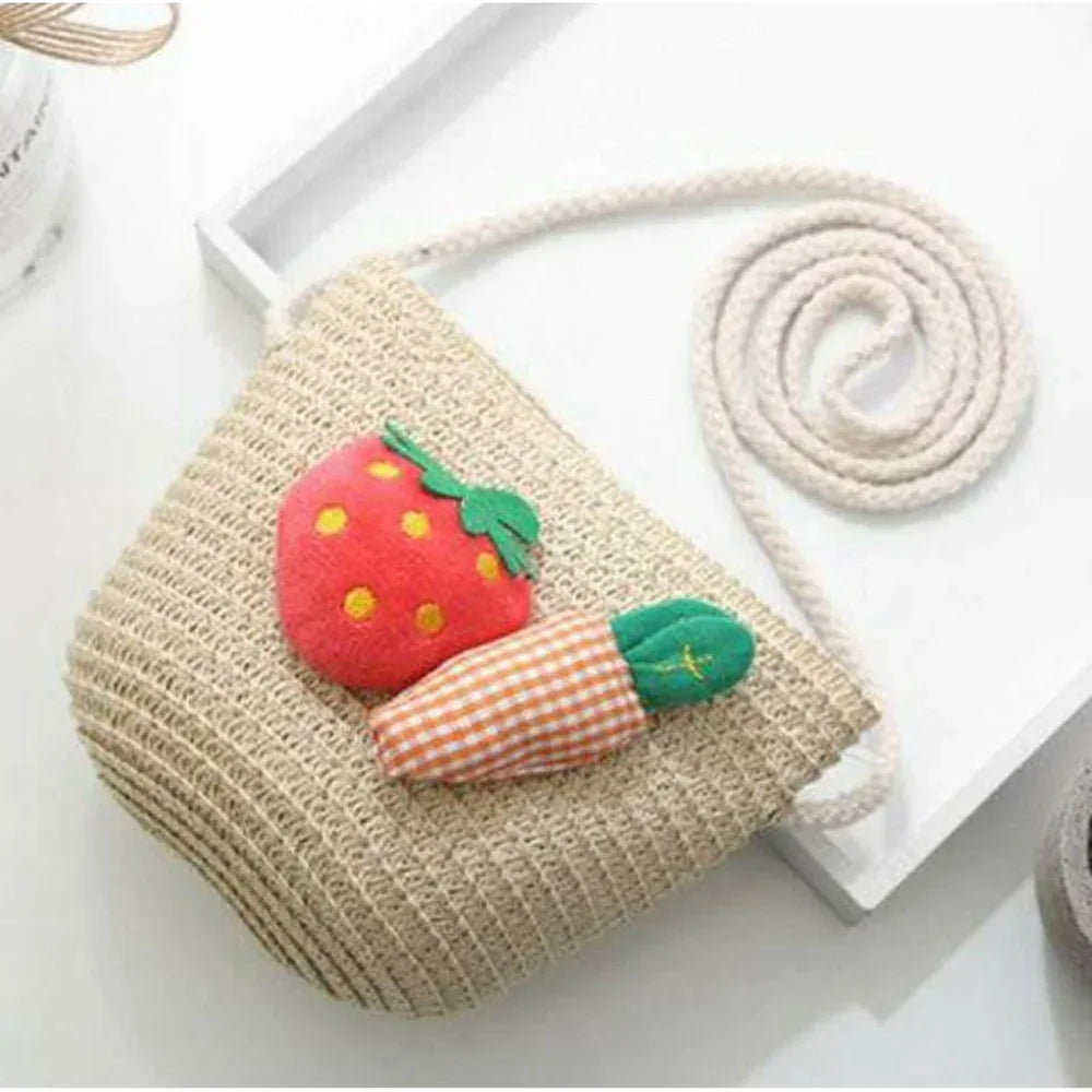Kids Cute Hand Bag Children's Weave Shoulder Bags Fashion Straw Cross Bag For Girls Made From Natural - ToylandEU