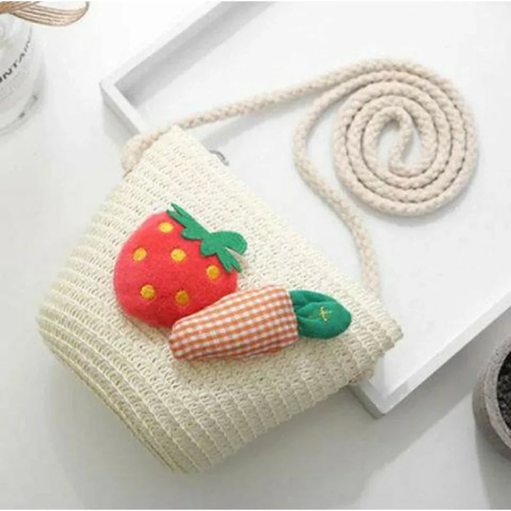 Kids Cute Hand Bag Children's Weave Shoulder Bags Fashion Straw Cross Bag For Girls Made From Natural - ToylandEU