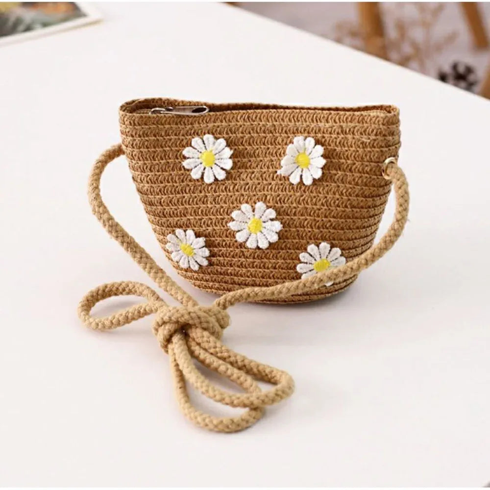 Kids Cute Hand Bag Children's Weave Shoulder Bags Fashion Straw Cross Bag For Girls Made From Natural - ToylandEU