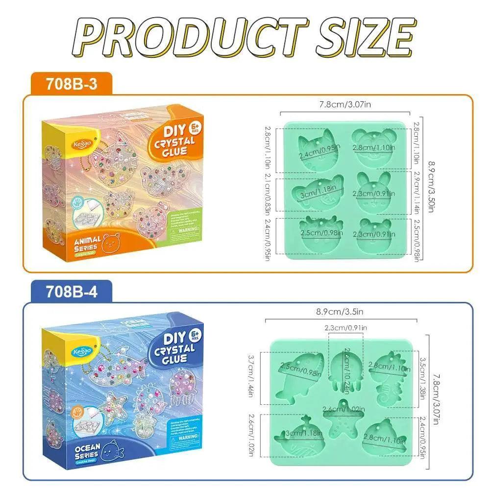  Kids DIY Crystal Glue Key Chain Art Craft Set Gift -  ToylandEU™